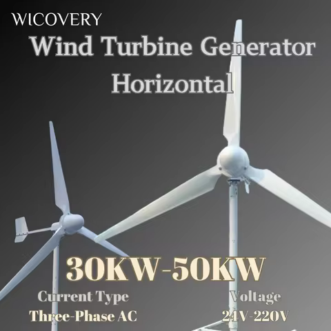 For Home Use Wind Turbine Power Generator 30KW 50KW 40KW 220V 24V 48V 96V Output On Gird Inverter Sy