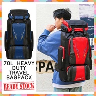 70L Large Capacity Backpack Waterproof Beg Hiking Bag Military Daki Gunung Camping Tactical Bagpack 