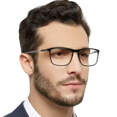 MARE AZZURO Men’s Reading Glasses Square Anti Blue Light Eyeglasses Frame Men Magnifier Sunglasses S
