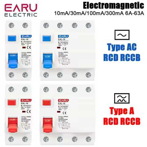 2/4P 10/30/100/300mA Type AC A RCCB RCD ELCB Electromagnetic Residual Current Circuit Breaker Differ