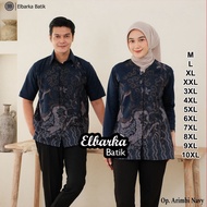 KATUN KEMEJA Elbarka Batik - Latest Jumbo Couple Batik Tops for Men and Women - Short Sleeve Shirts 