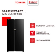 TOSHIBA 623L Side-By-Side Door Refrigerator GR-RS780WE-PGY (Dual Alloy Cooling)
