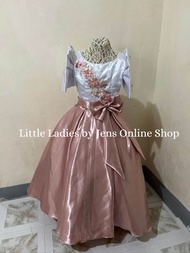 Kids Modern Filipiniana  satin fabric gown Perfect for Buwan ng wika and other school events