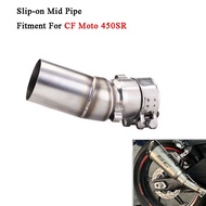 Slip-on Mid Pipe Fitment For CF Moto 450SR Motor Exhaust System Modification
