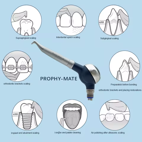Dental Air Prophy Unit Air Powder Spray Sandblaster Polisher Tooth Cleaning Whitening Polishing Tool