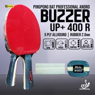 Pingpong Bat Tenis Meja Andro Buzzer Up+ 400 R ALL Red Black Rubber - Spirite