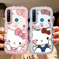 Pink and blue Hello Kitty cat Wavy case for Realme note 50 c53 c51 c51s NARZO N53 Anti fall and shoc
