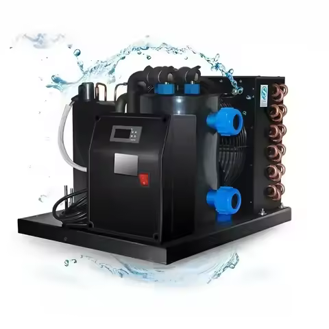 500L-2000L Portable Cold Water Pump 1-3HP Aquarium Ice Bath Chiller Heater Pure Titanium Evaporator 