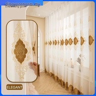 Embroidered Curtain Langsir Sliding Door white voile Window Curtain door 2/3 panels window drape tul