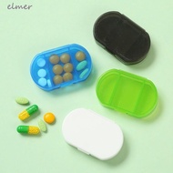 ELMER Mini Pill Box, Three Compartments Transparent Small Medicine Box, Pill Organizer Medicine Box Moisture-proof Portable Convenient Travel Medicine Organizer Travel