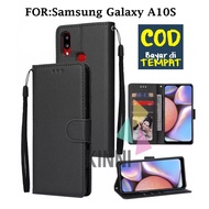 Leather Flip Cover Samsung Galaxy A10S - Wallet Case Kulit - Casing Dompet Case Wallet Leather Flip Case Samsung Galaxy A10S Casing Hp Leather Dompet Kulit FLIP COVER WALLET