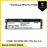 TeamGroup MP33 Pro TM8FPD512G0C101 512GB M.2 NVMe PCIe Gen 3.0 x4 SSD 2280 Internal Solid State Driv
