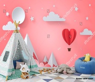 3D Wallpaper, Bedroom Wallpaper, 3D Vintage Aesthetic Motif Bedroom Wall Wallpaper.