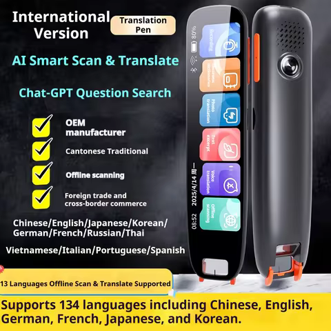 S11 Translator: 134 Languages Voice Translation, 3.82" Screen, ChatGPT Office, Pinyin Scan, Electron