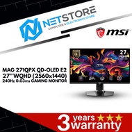 MSI MAG 271QPX QD-OLED E2 27” WQHD (2560x1440) 240Hz 0.03ms GAMING MONITOR - 9S6-3CD89T-021