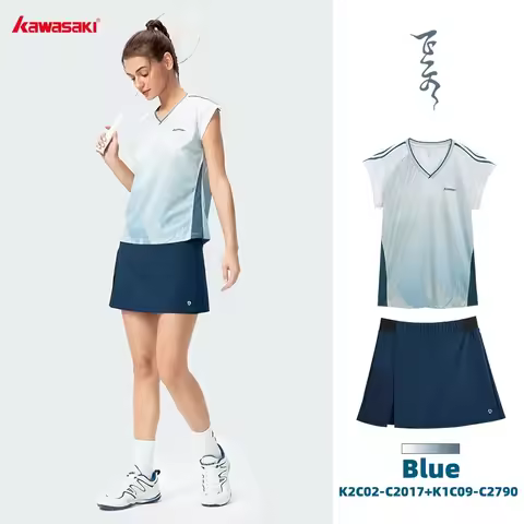 Kawasaki Tennis Skirt & Shirt K2C02-C2017 & C2790 Women's Short Sleeve Sportswear Leisure Golf Skirt