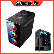 ♞YGT KEYTECH Computer Gaming Case Tempered Glass Gaming PC / Desktop Case ATX MATX