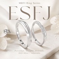 【153】 S925 Silver MBTI Ring ESFJ Adjustable Mix Match Cincin Lelaki Perempuan Korean Hadiah