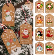 DIY Candy Gift Boxes Decorative  Accessories / 50pcs Creative Kraft Paper Christmas Cards / Paper Hanging Tag with Rope / Creative Hanging Tag for Christmas Tree