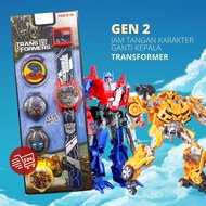 Children's Watches Character Changing Casing 3 in 1 Girls Boys - TRANSFORMER Kids Couples send today