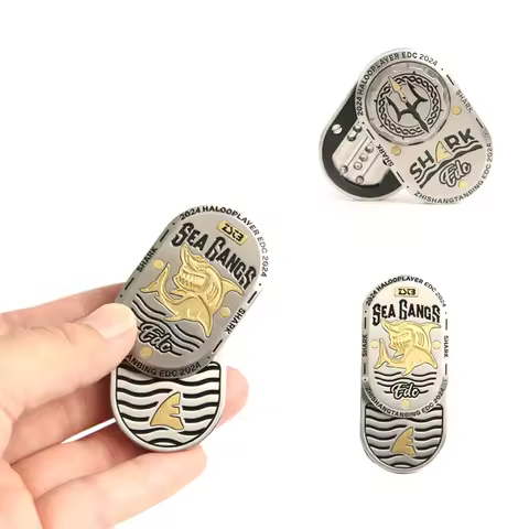 Zhi Shang Tan Bing Shark Mechanical Fidget Slider ADHD Metal EDC Fidget Toys Office Desk Toys Anxiet