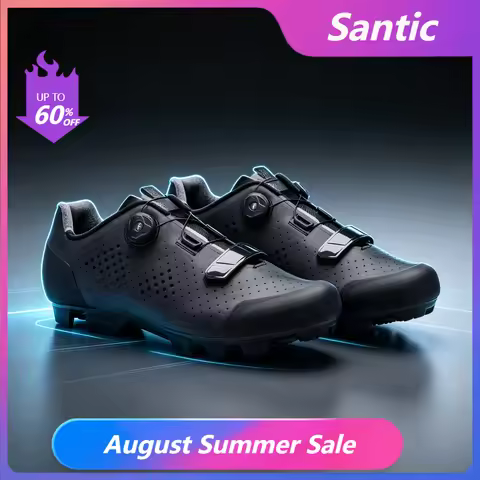 Santic Cycling MTB Shoes Men Professional Mountain Bike Lock MTB Cycling Shoes Accessories Breathabl