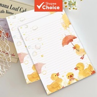 30 sheets. B5 Rainy Fun with Little Yellow Ducks, lined writing paper, suitable for bullet journals,