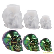 Autumnan1 3D Skull Resin Mold Handmade Silicone Mould for Keychain Pendant  Making Desktop Decoratio