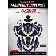 MAGICBOY QJ AX200S BODY COVER SET BLUE BLACK SIAP TAMPAL STICKER CUSTOM DESIGN COVER SET AX200