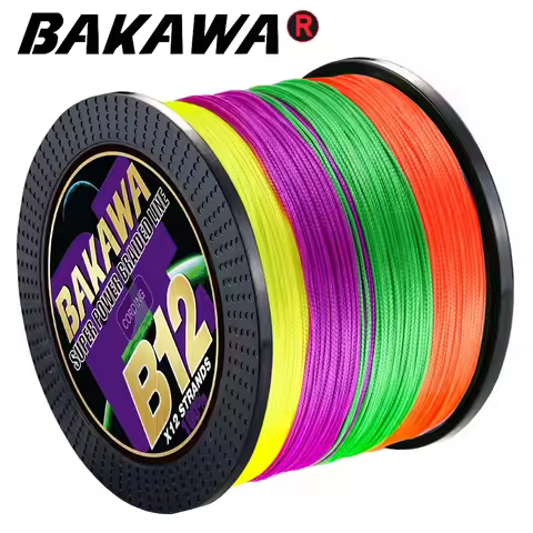 BAKAWA Brand Braided Fishing Line 8/12 Strands 100/300/500/1000M Smooth Japanese Multifilament 100% 