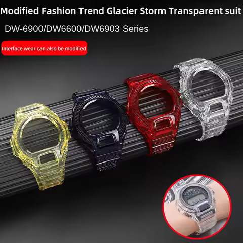 DW-6900 Mod kit for Casio DW6900 G-Shock DW-6900 strap and case Transparent TPU Silicone Bezel set w