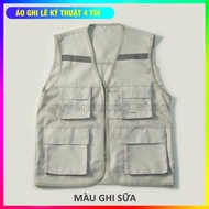 4 REFLECTIVE POCKETS FOR WORK PROTECTION, TECHNICAL SHIRT, ENGINEERING, WORKERS, MILK GREEN COLOR