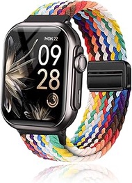 NOUKAJU Band for RUXINGX G62 Smart Watch, Breathable Braided Wristbands,Nylon Braided Band,Adjustabl