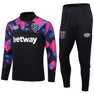 2023-24 West Ham United Black halfzip Long Sleeves football tracksuit training wear top quality A+++