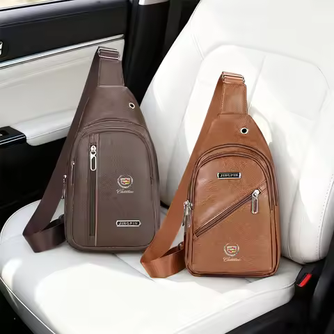 Leather One-Shoulder Bag Travel Bag Purse Credit ID Card Coin Bag For Cadillac Escalade CTS ATS SRX 