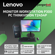 MONITOR+PC MURAH - LENOVO WORKSTATION P300+THINKVISION T2454P l WARNA BLACK l LAYAR 24 INCH l INTEL®