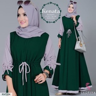 Baju Gamis Dress Abaya Muslim Syari Shofiya Renata Emerald