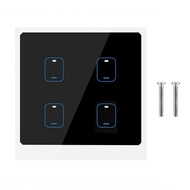 Rubikcube 4 Gang WiFi Touch Light Switch APP Remote Voice Control 90‑250V EU Plug