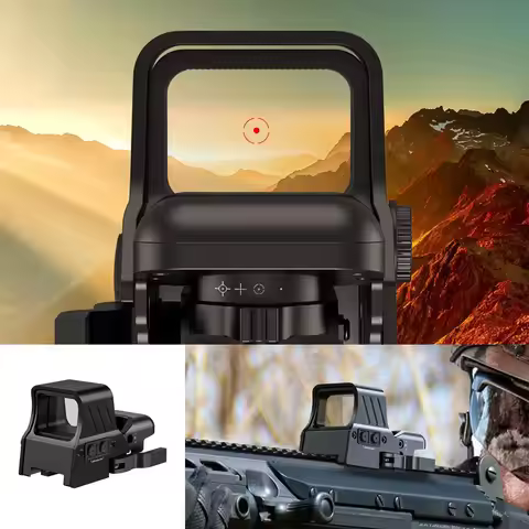 1X22X33 Tactical Rifle Scope Red Green Dot Sight 4 Reticles Reflex Sight Quick Detach Mount Picatinn