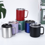 Stainless Steel Thermos Cup 14oz Mug with Lid 12oz Handle Coffee Water Cup Double Vacuum Car Cup Por