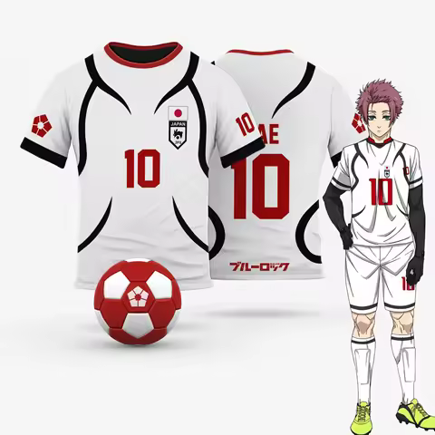 Blue Lock Japan U20 White Cartoon Anime Cosplay Men Jersey Summer Short Sleeve Children Tee Tops 202