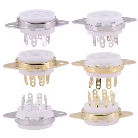 8Pins Tube Socket Ceramic GZC8-B For KT88 6SN7 6SL7 6V6 6L6 EL34 6N8P 6N9P 6550 6CA7 Vacuum Tube Amp