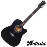 Fantasia กีต้าร์โปร่ง 41 นิ้ว คอเว้า รุ่น F101 + แถมฟรีกระเป๋ากีตาร์ &amp; ปิ๊กกีต้าร์ -- กีต้าร์โปร่งมือใหม่ -- Black
