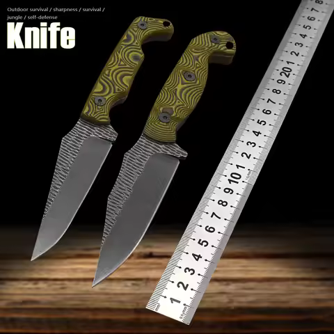 Outdoor knife camping knife portable sharp G10 Handle straight knife, integrated keel knife,Survival