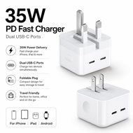35W PD Fast Charger Dual USB C Ports Foldable Wall Charger Travel Adapter