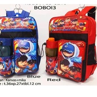 Ready To Send... Boboiboy School Backpacks For Kindergarten Elementary School Boys Free Bottles - Blue