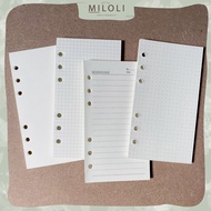 [MILOLI] A5 A6 A7 Plain Striped Binder Refill Binder Paper Binder - E0011