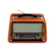 銷售FM/AM/SW三波段帶MP3播放復古藍牙插卡木箱收音機R2066BT