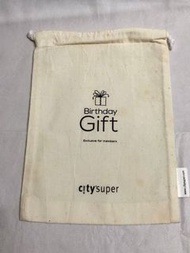 citysuper ！ Rope Bag Drawstring Bag Gift Bag 禮物袋 索繩袋 抽繩袋 防塵袋 麻質