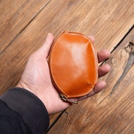 dompet perempuan kecil dompet perempuan Retro Simple Earphone Bag Handmade Genuine Leather